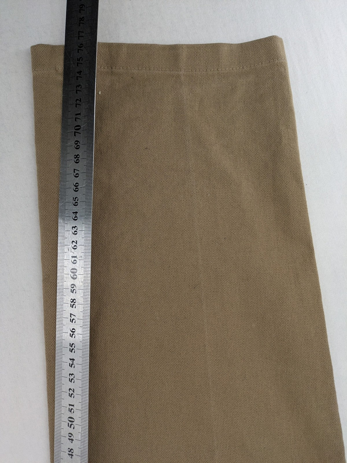 Süvari khaki chino pants flat-front design with patterned waistband detail, cotton blend material.