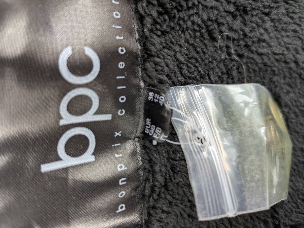 bpc bonprix collection black parka with teddy fleece lining and faux fur hood