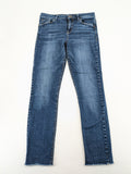 Esprit blue slim fit jeans with frayed hem and classic 5-pocket style.