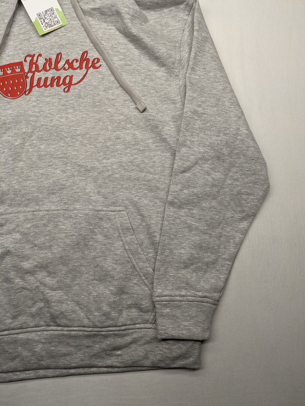 Herren multi turtle neck jumper grey "Kölsche Jung" print, soft cotton-polyester blend.