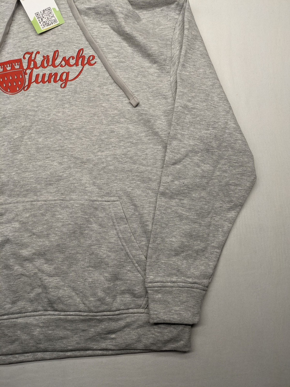 Herren multi turtle neck jumper grey "Kölsche Jung" print, soft cotton-polyester blend.