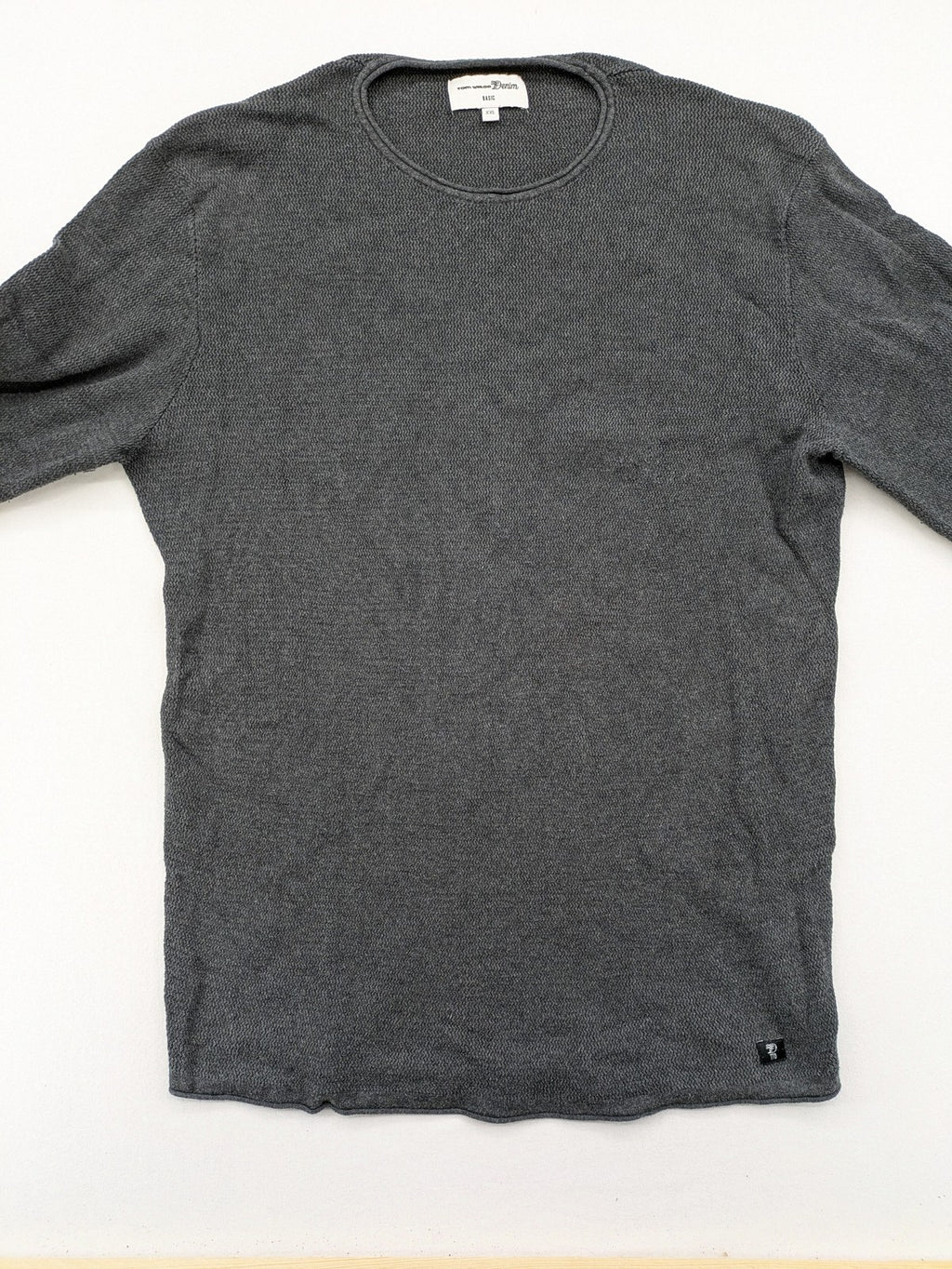 Tom Tailor Denim grey turtle neck jumper textured waffle knit 100% cotton