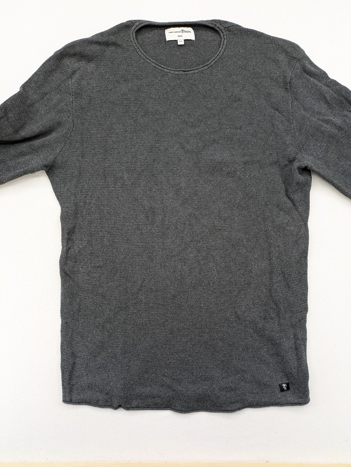 Tom Tailor Denim grey turtle neck jumper textured waffle knit 100% cotton