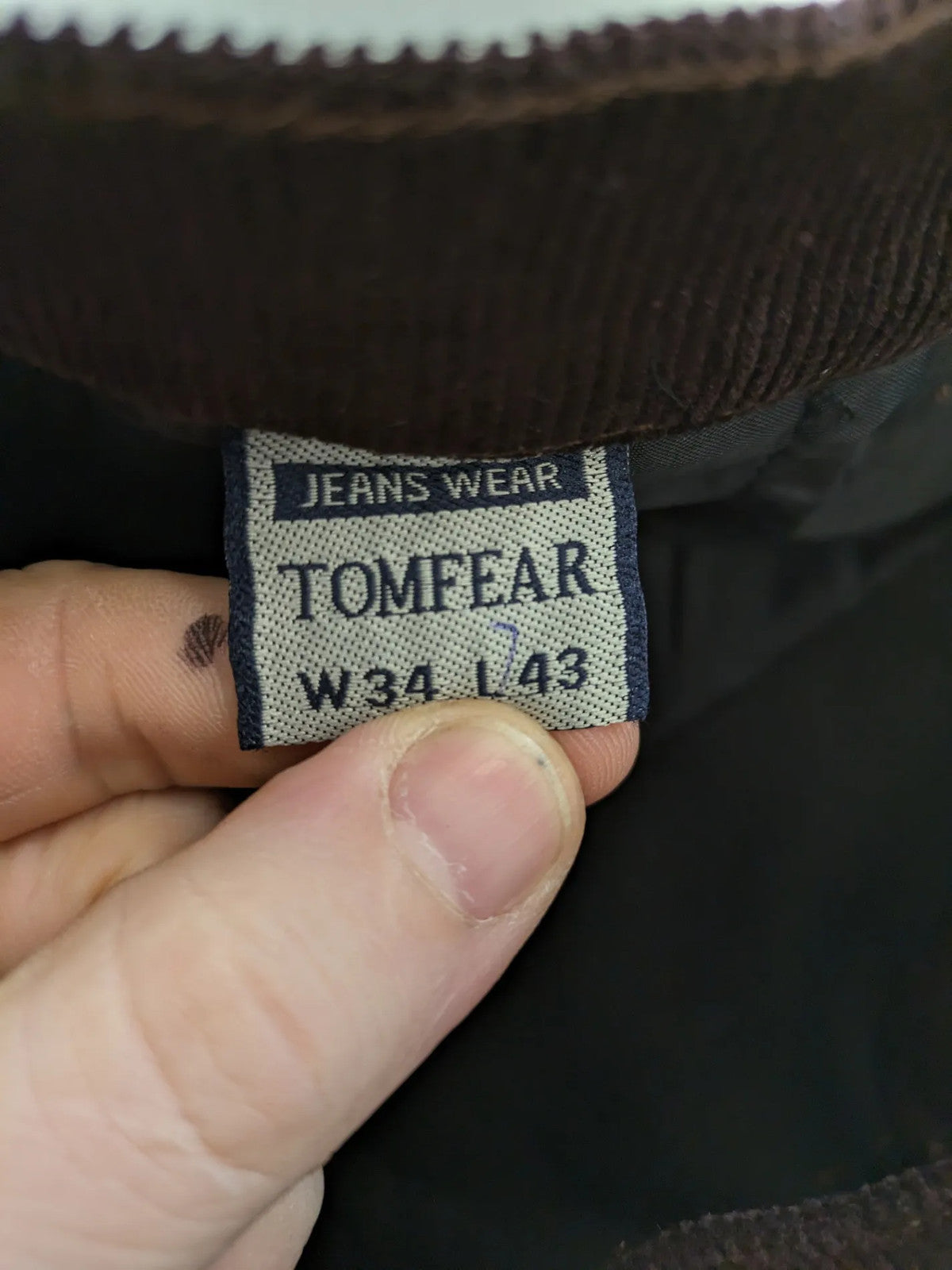 Tomfear black pants 3/4 length classic 5-pocket design corduroy material