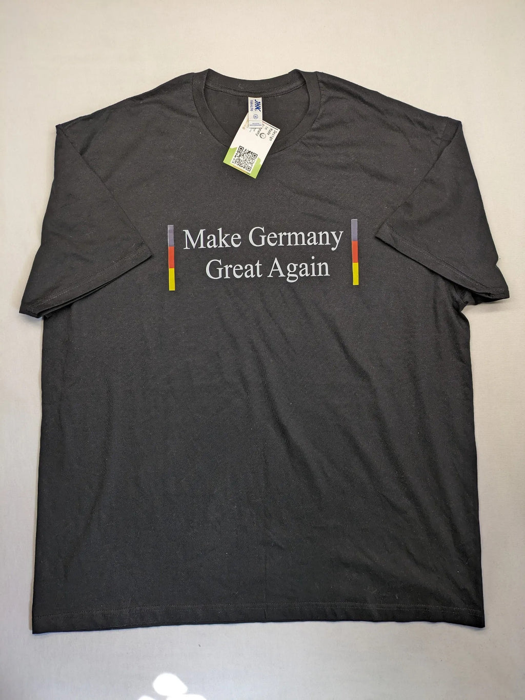 AFD turtle neck jumper multi "Make Germany Great Again" print with German flag colors.