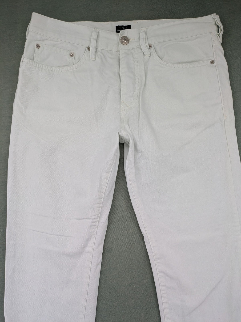 River Island white straight jeans slim fit 100% cotton denim modern design