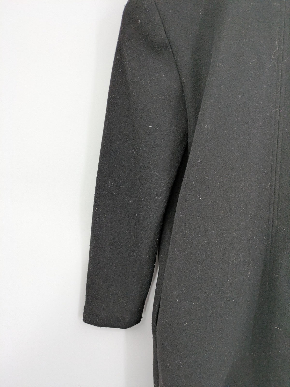 Zara black long coat open front sharp lapel classic design size S