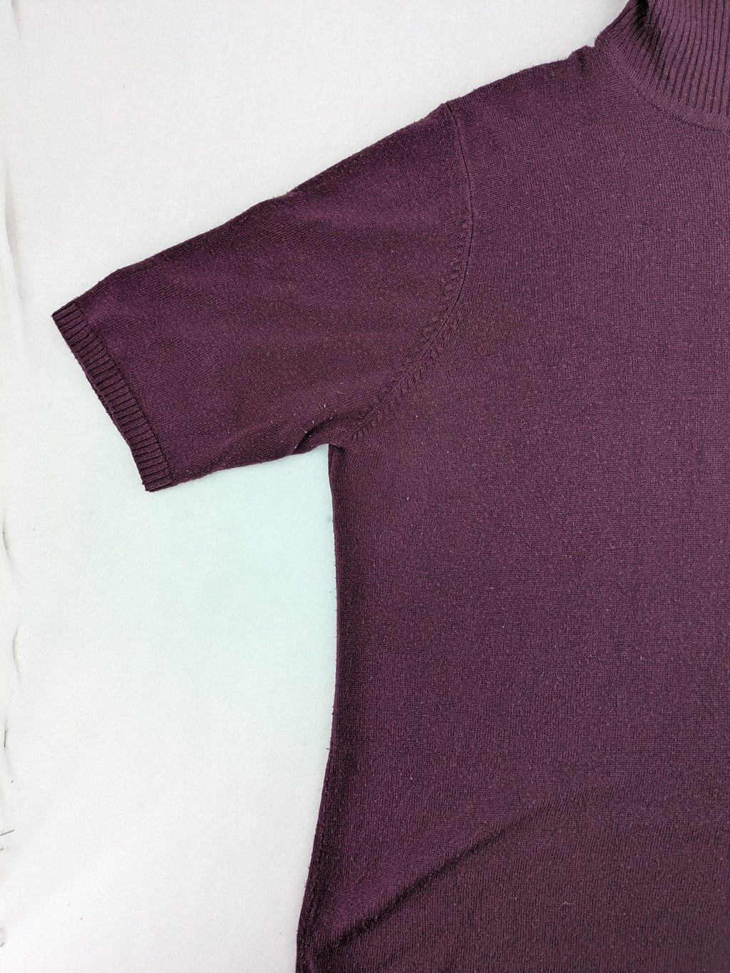 Mark Adam burgundy turtle neck jumper short sleeves soft knit material