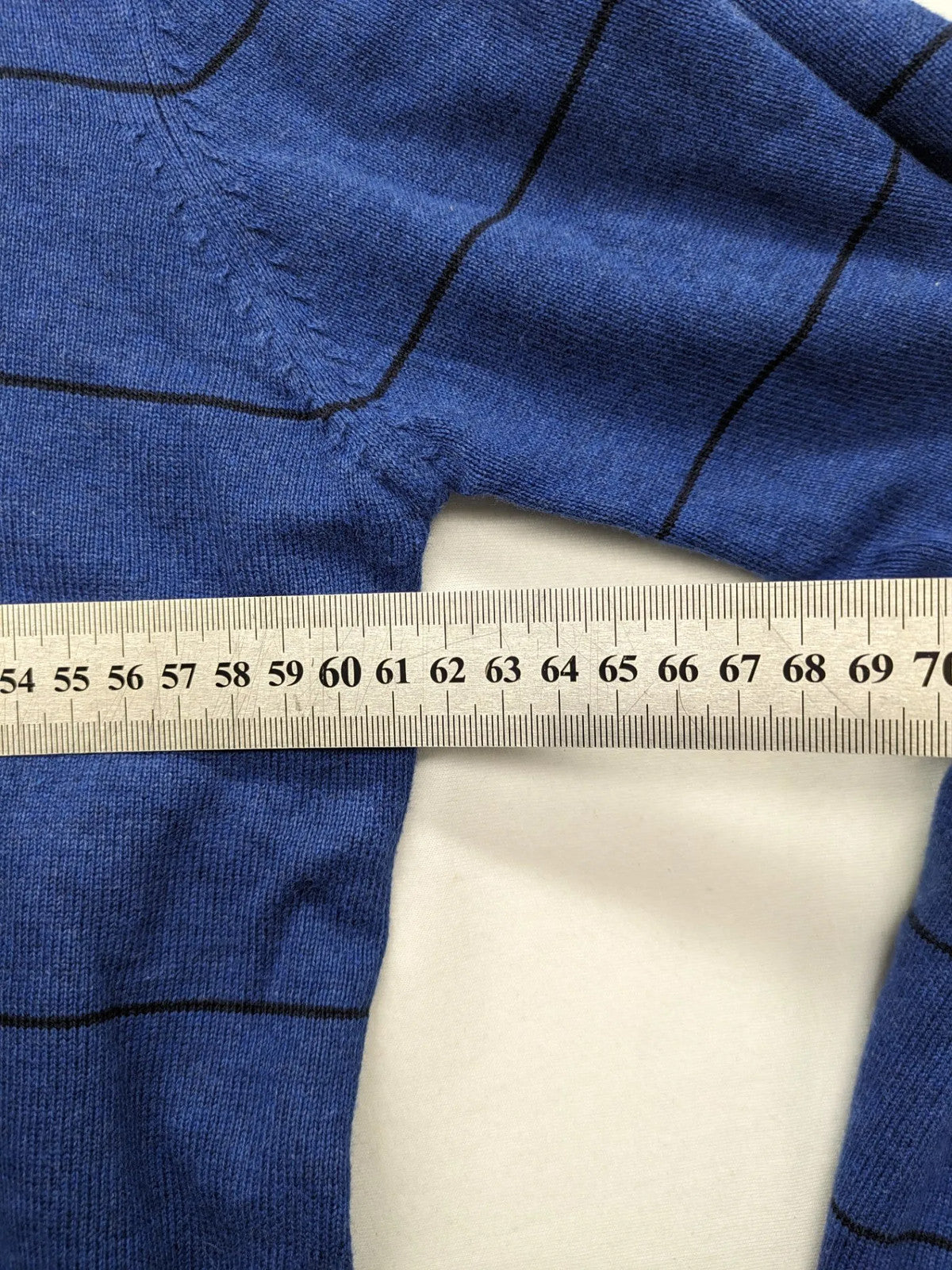 Angelo Litrico blue and navy striped turtle neck jumper with V-neck and cotton material.