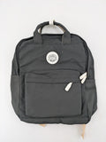 Yishuihan grey messenger bag with multiple pockets and contrast detailing.