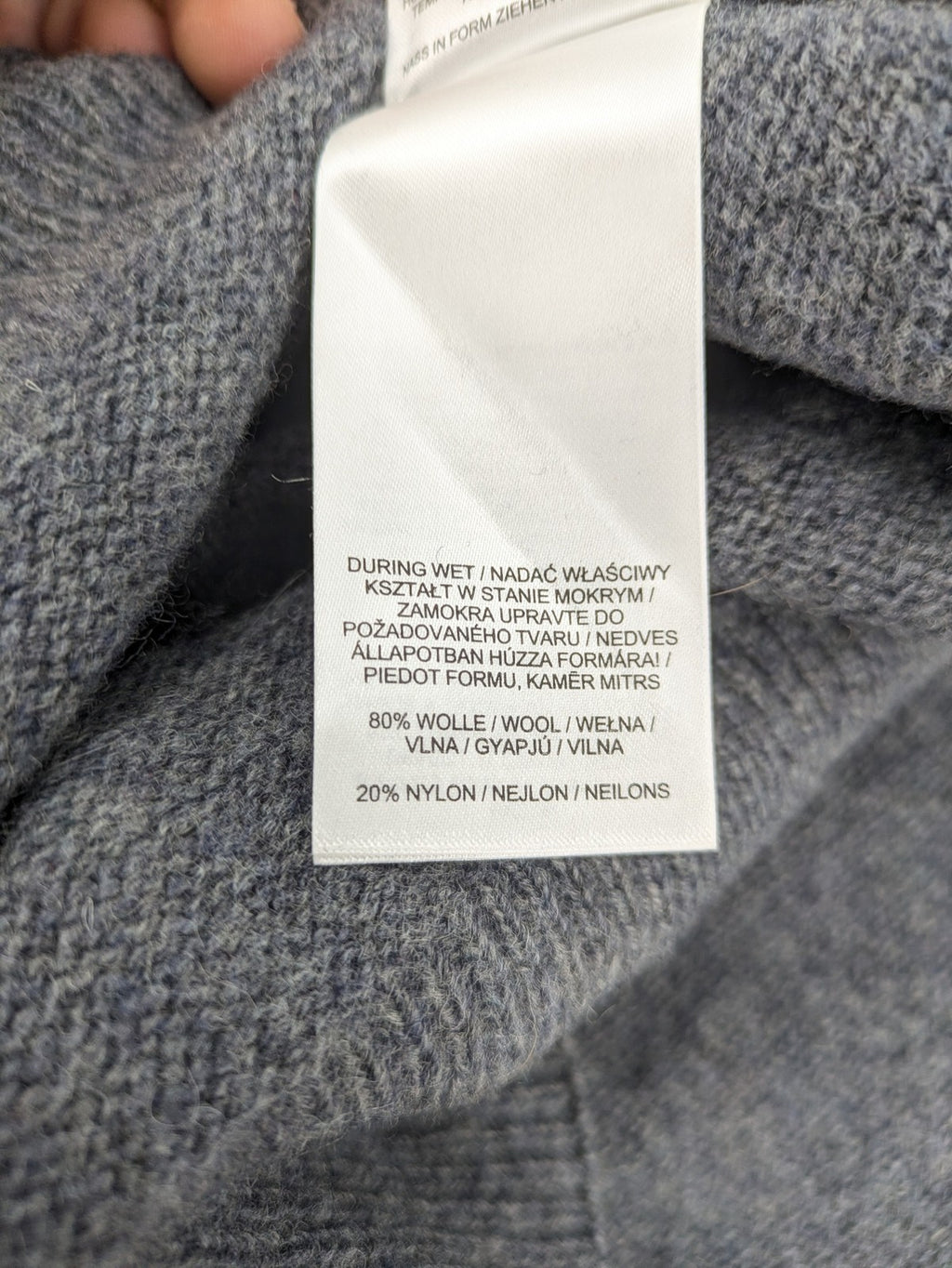 Brookshire grey turtle neck jumper ribbed cuffs and hem soft wool blend