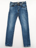 LTB blue straight jeans with low rise, button fly, and classic denim wash.