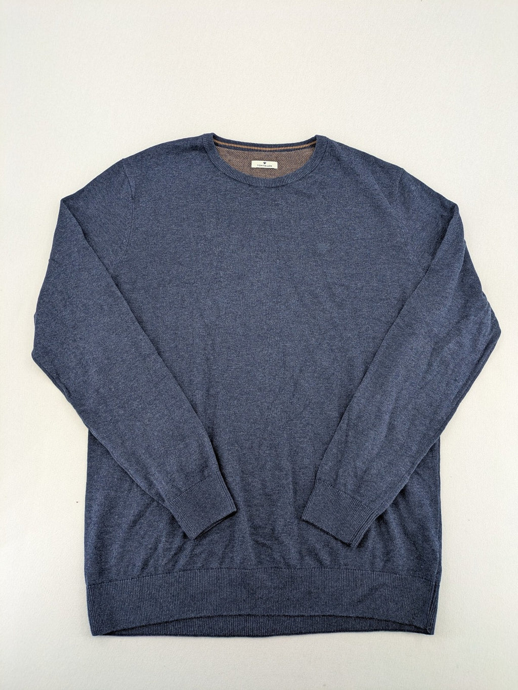 Tom Tailor blue turtle neck jumper with subtle logo embroidery and ribbed cuffs.