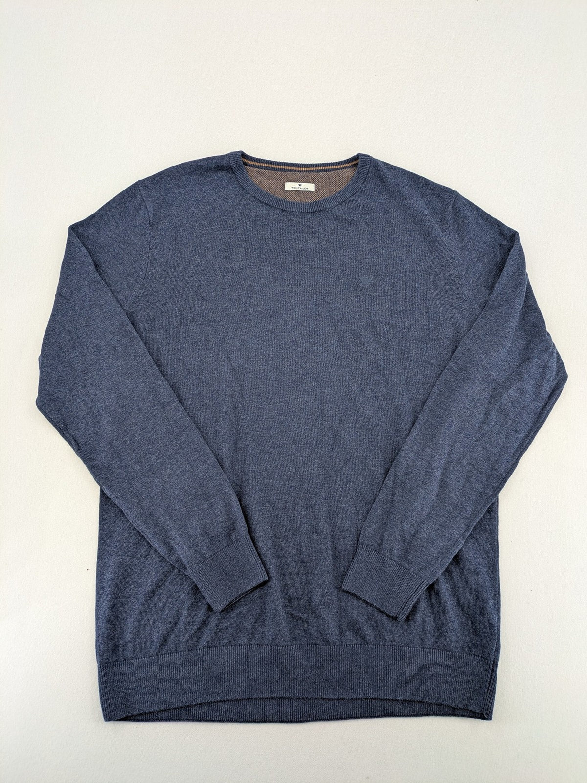 Tom Tailor blue turtle neck jumper with subtle logo embroidery and ribbed cuffs.