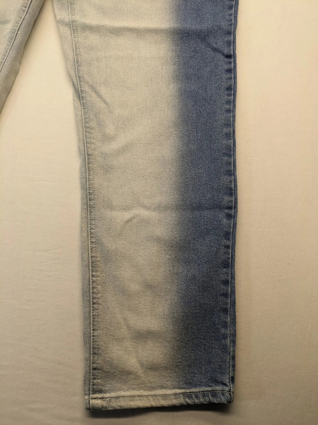 Ulla Popken blue straight jeans with used look, elastic waistband, and 5-pocket style.