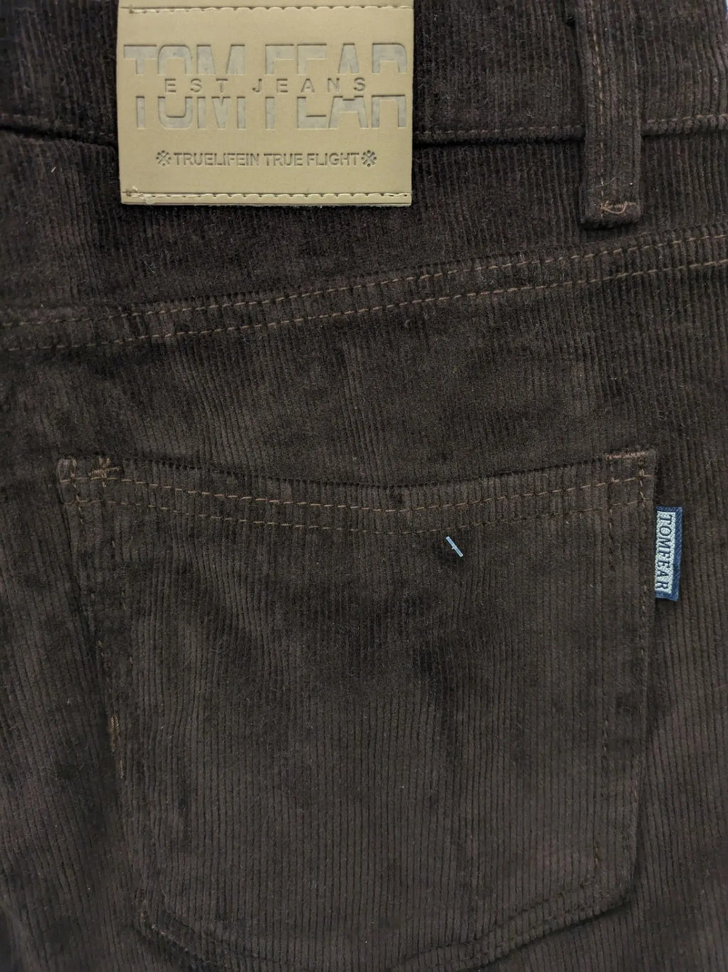 Tomfear black pants 3/4 length classic 5-pocket design corduroy material