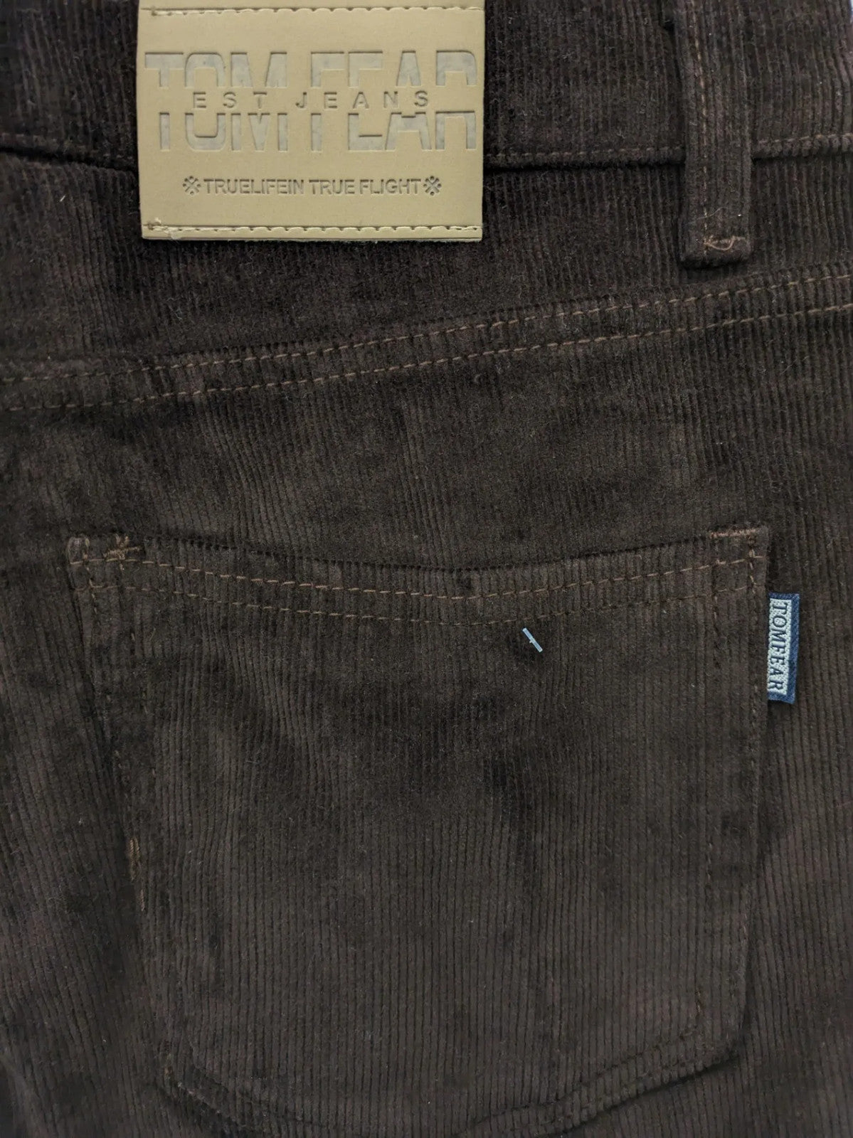 Tomfear black pants 3/4 length classic 5-pocket design corduroy material