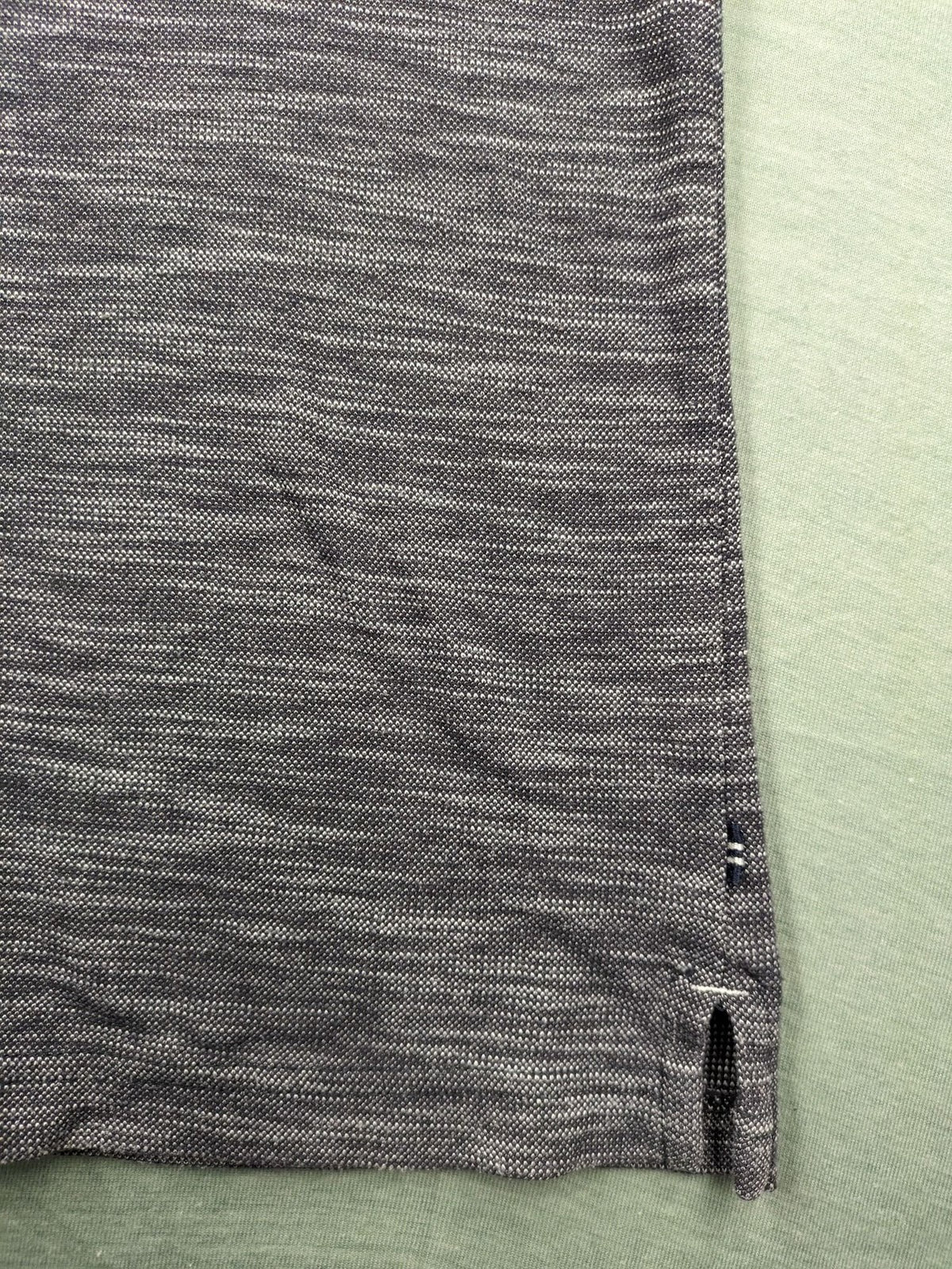 Nautica grey melange polo shirt with contrasting collar and embroidered sail logo.