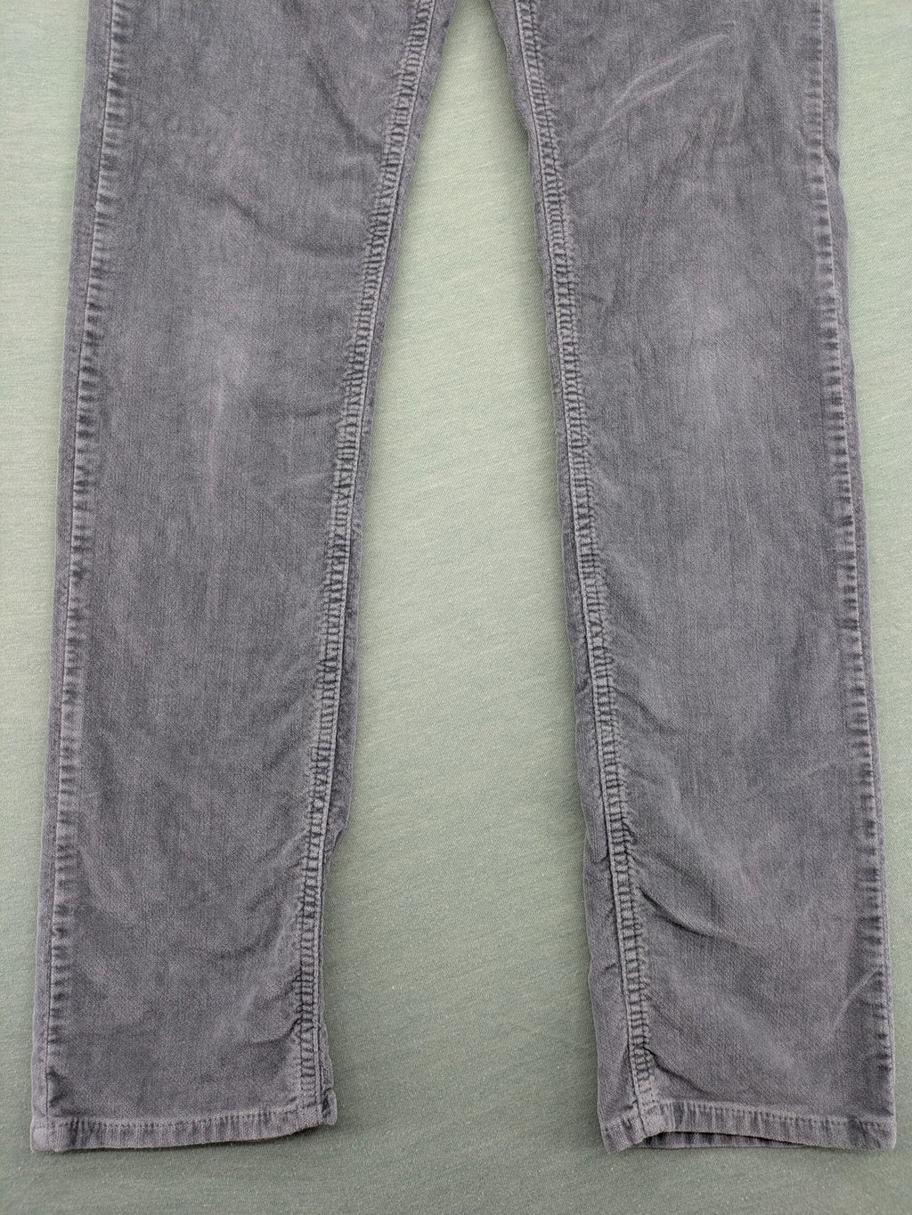 Eddie Pen grey cord pants 5-pocket design stretch cotton fabric