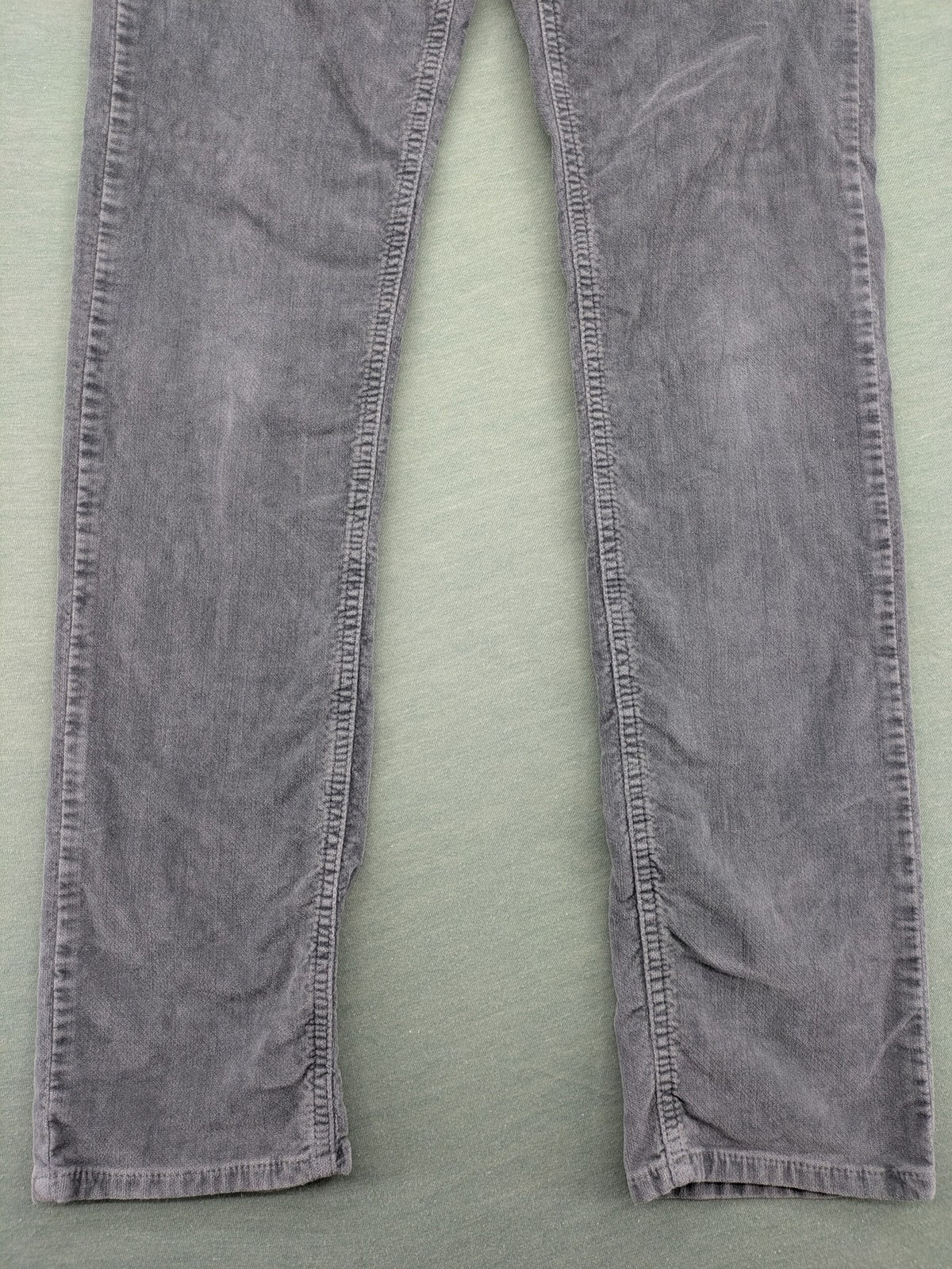 Eddie Pen grey cord pants 5-pocket design stretch cotton fabric