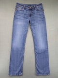Cross Jeans blue straight fit denim jeans, classic five-pocket design, medium wash.