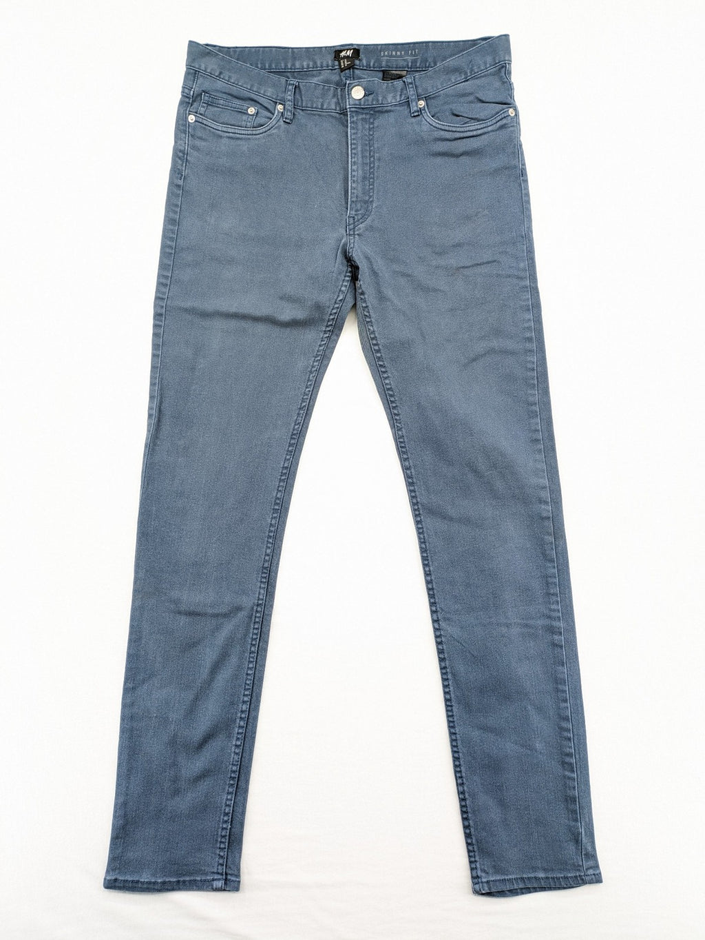 H&M skinny fit jeans blue classic 5-pocket design stretch denim material