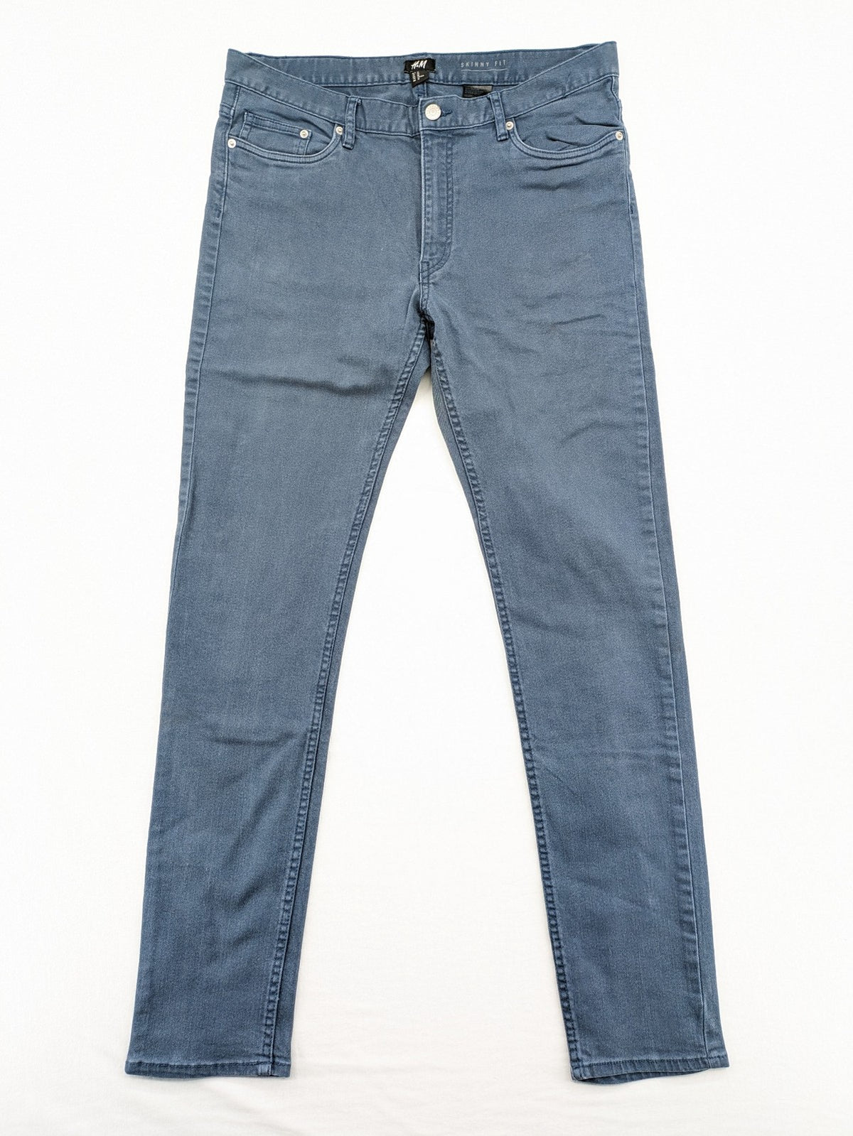 H&M skinny fit jeans blue classic 5-pocket design stretch denim material