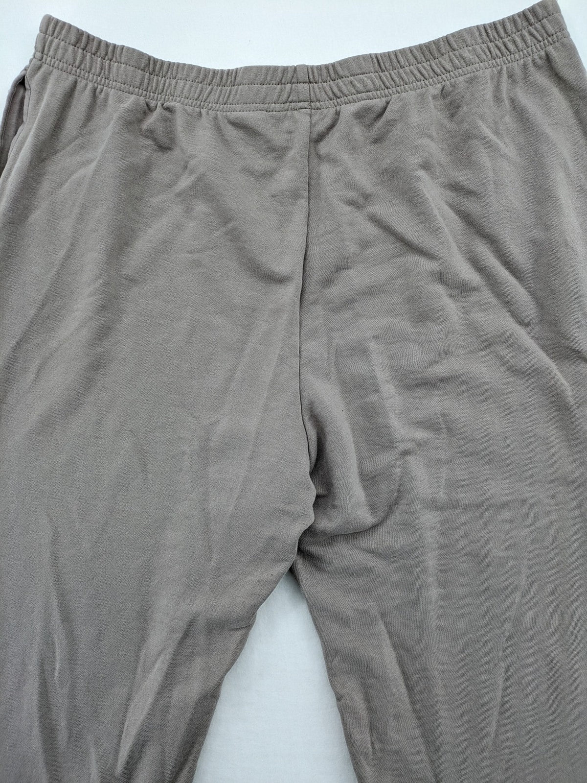 H&M beige jogging pants wide leg elastic waistband soft cotton blend