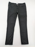 Jack & Jones black slim fit jeans with logo patch and cotton-stretch blend.