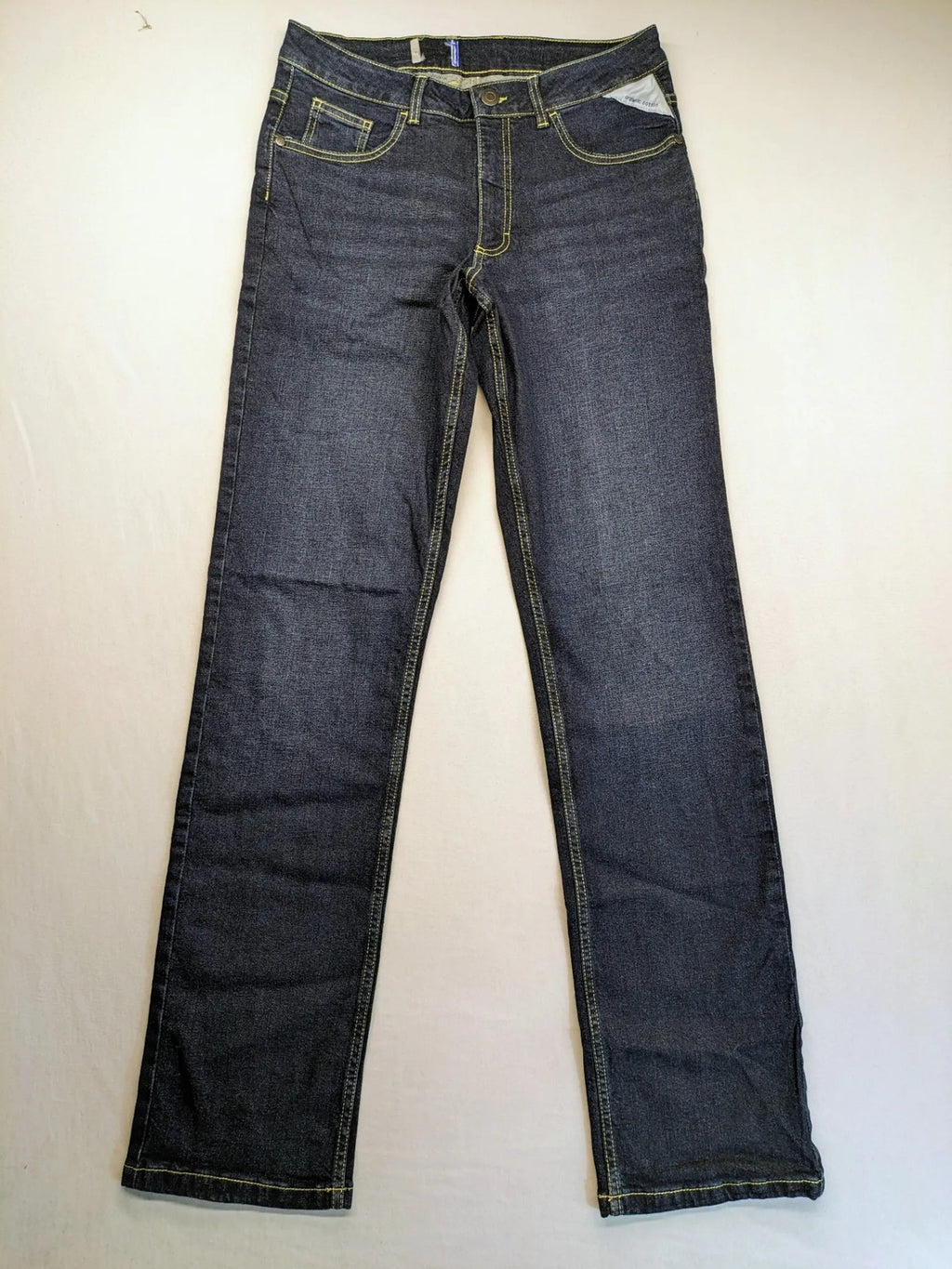 Lidl blue straight jeans classic 5-pocket design, made from organic cotton with stretch.