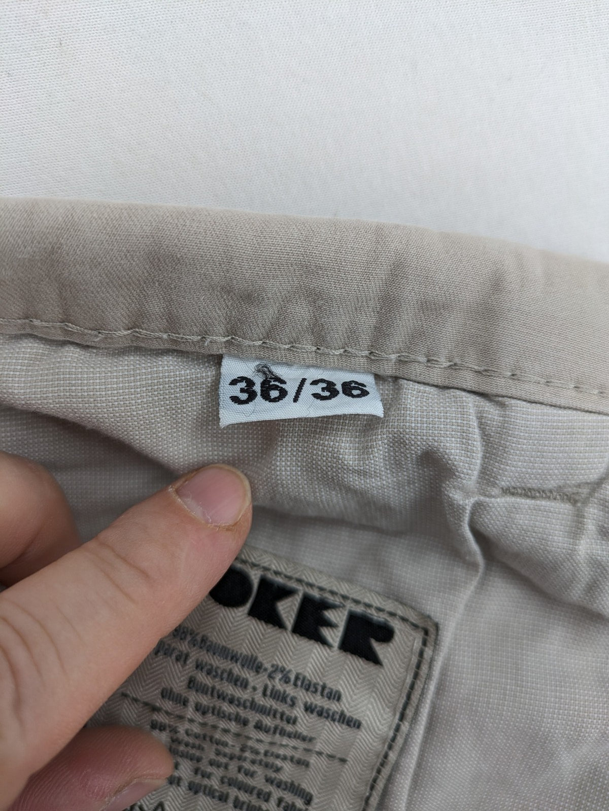 Joker beige chino pants 5-pocket design made from cotton stretch blend.