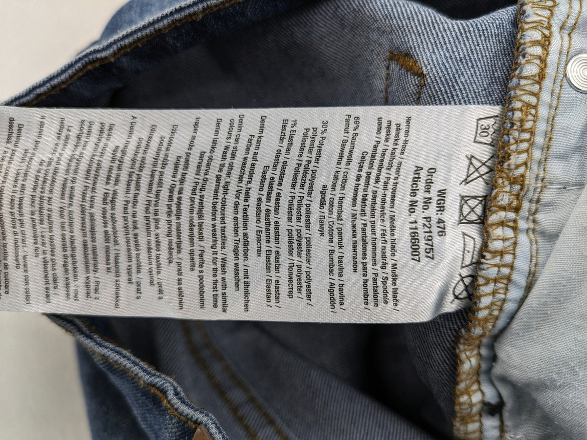 X-Mail blue straight jeans classic 5-pocket style with button closure and belt loops.