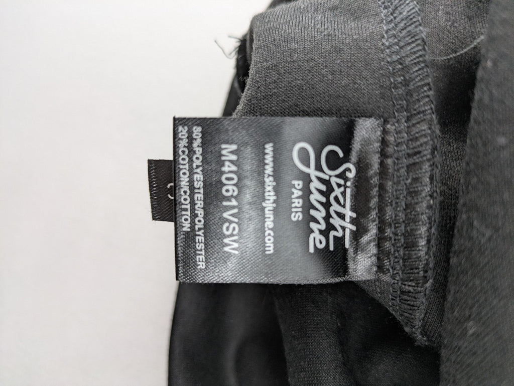 Sixth June black sweatshirt with Gothic "Propaganda" graphic print and logo details.