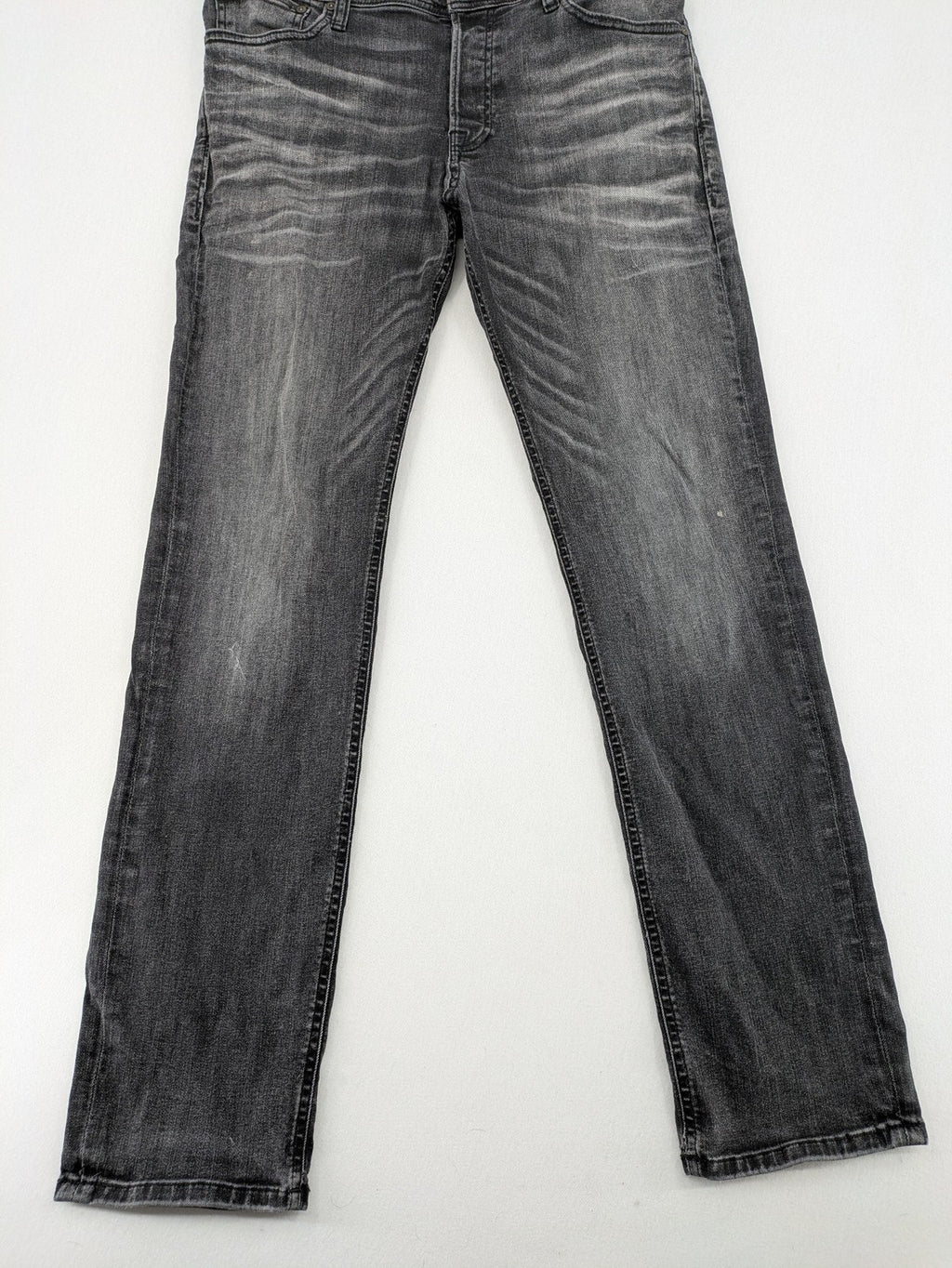Jack & Jones straight jeans faded black grey wash five-pocket design stretch denim