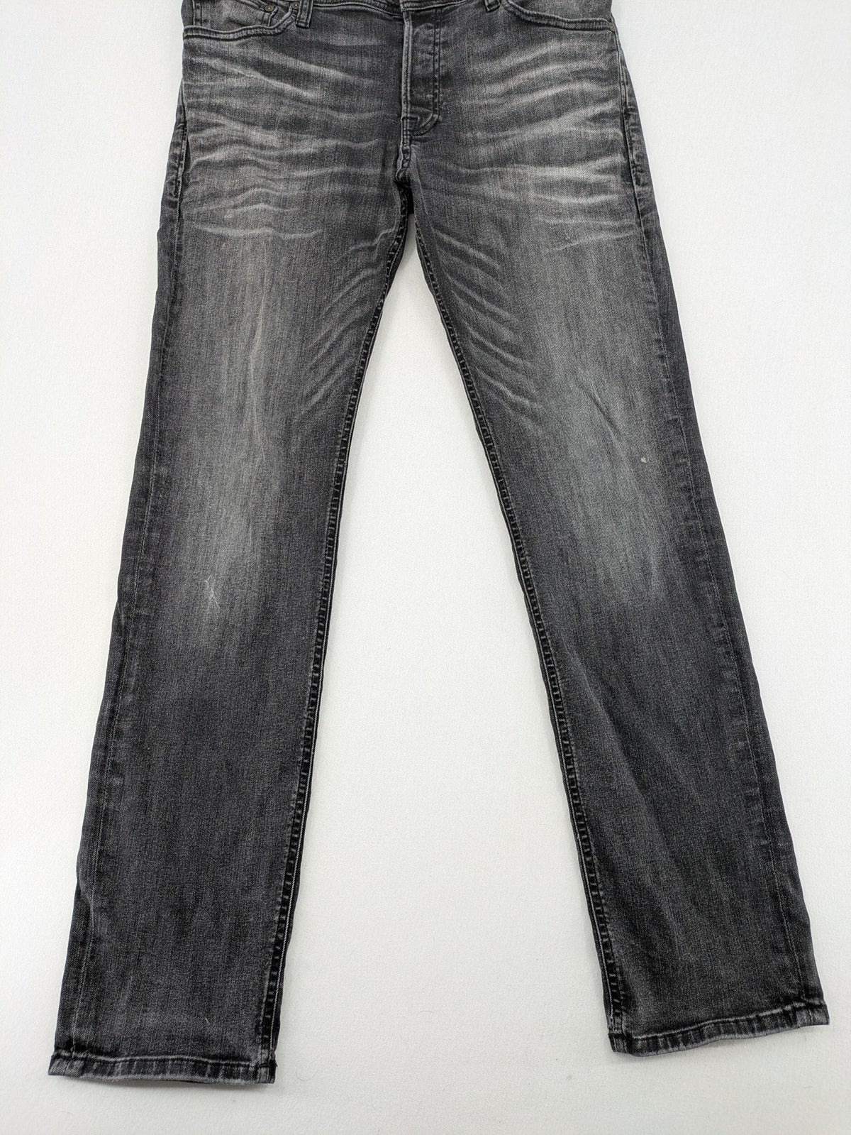 Jack & Jones straight jeans faded black grey wash five-pocket design stretch denim