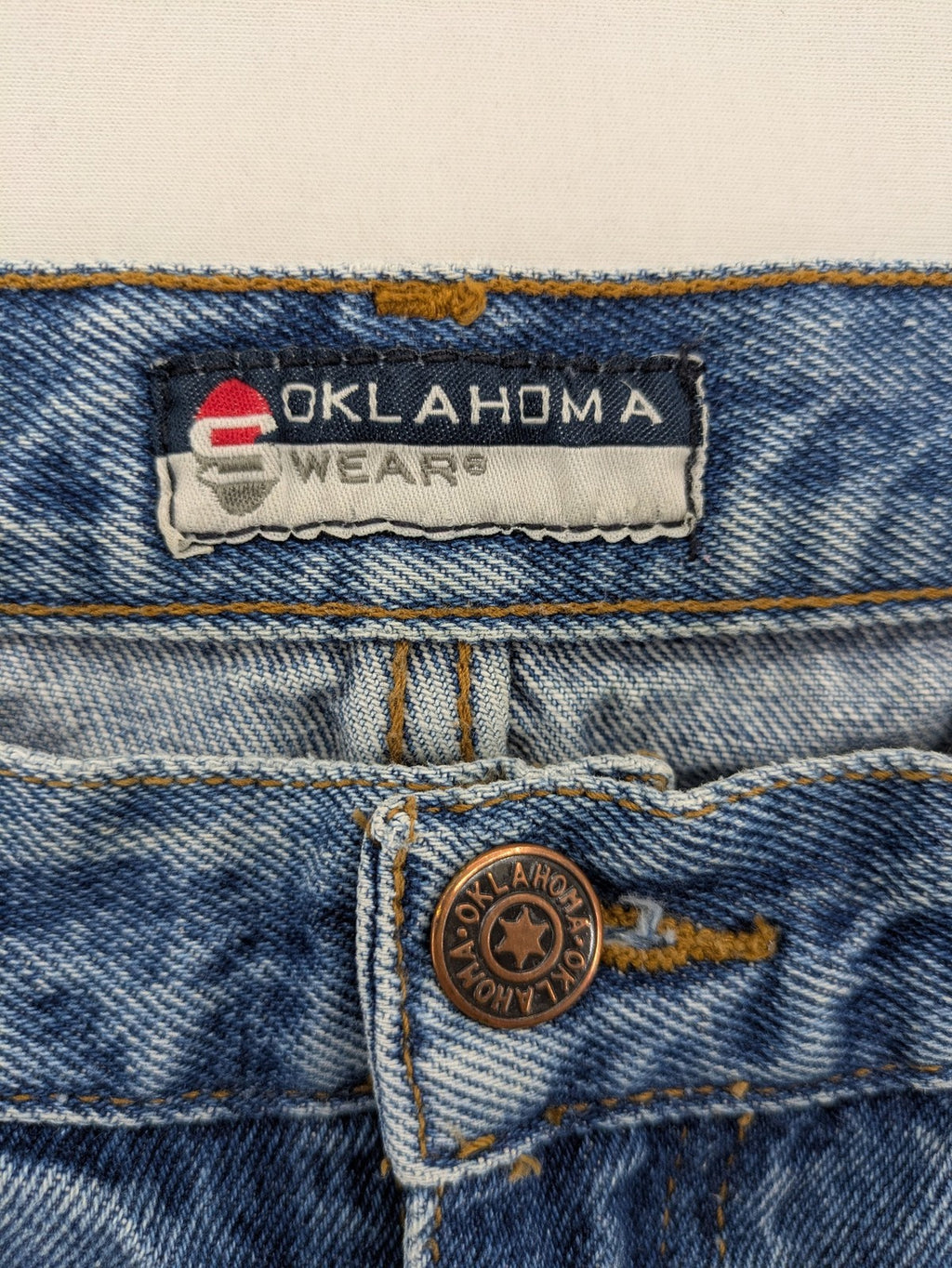 Oklahoma Wear blue straight jeans 5-pocket design durable cotton regular fit