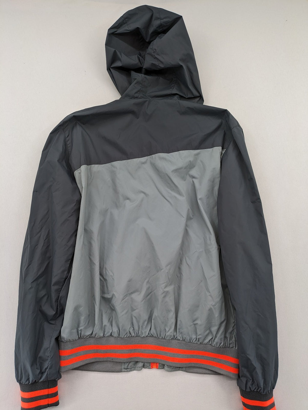 Cars Jeans windbreaker jacket grey orange color block design with logo on chest.