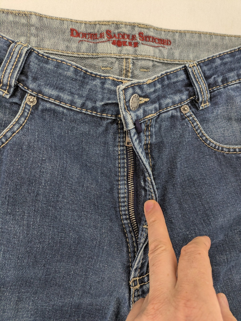 Joker blue straight jeans 5-pocket design durable cotton regular fit