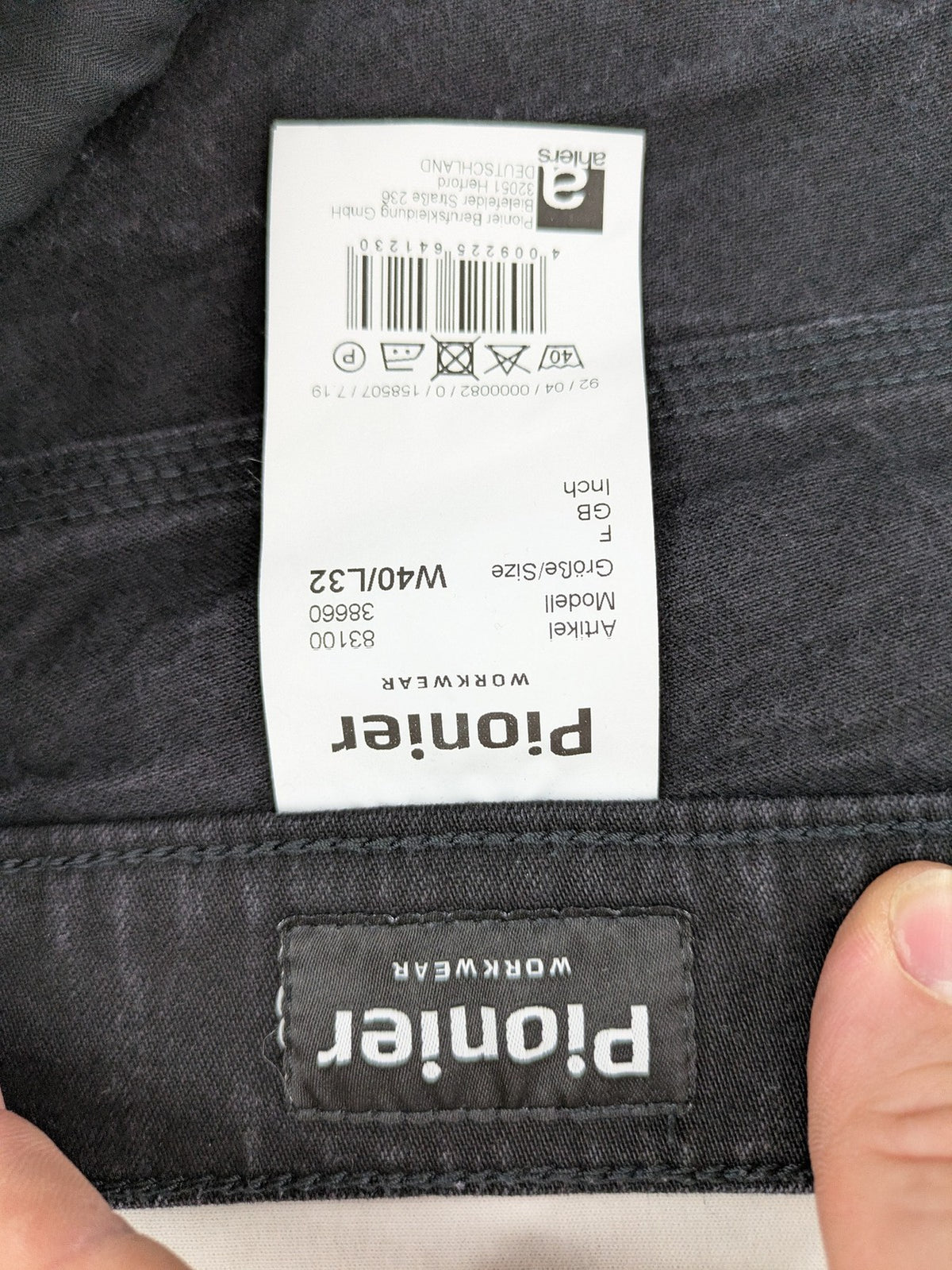 Pionier grey straight jeans 5-pocket design durable cotton stretch material