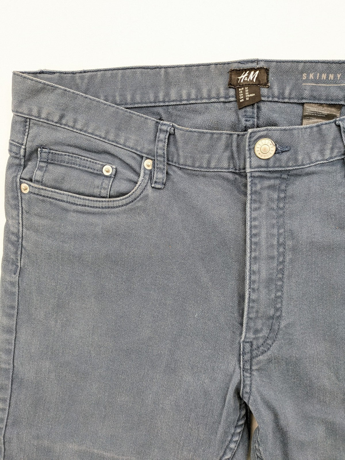 H&M skinny fit jeans blue classic 5-pocket design stretch denim material