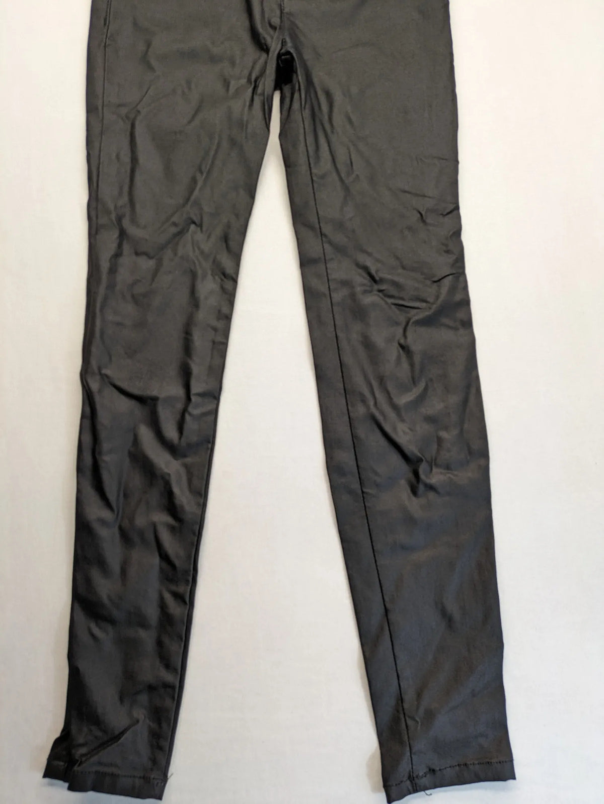 Rinascimento black straight jeans faux leather look skinny fit with glossy finish