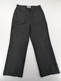 Vunic black cargo pants high-waisted straight leg cotton with zipper and button closure.