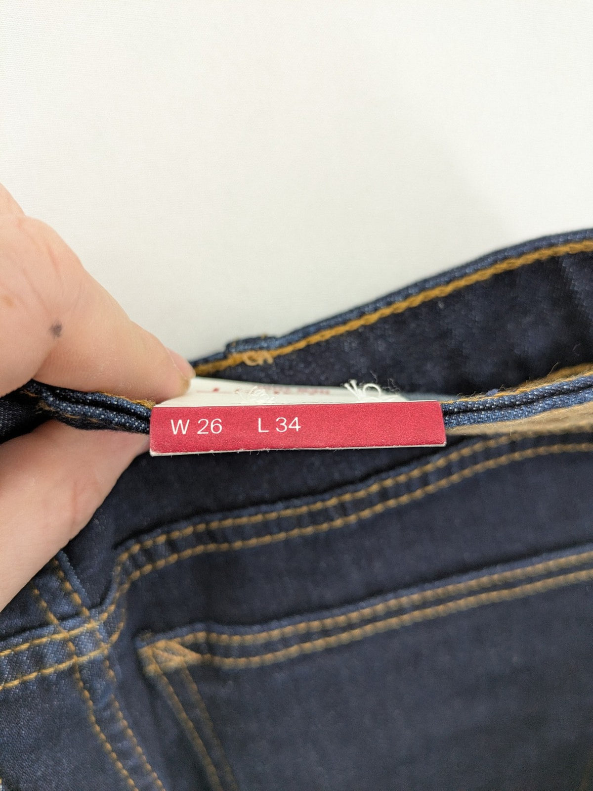 Esprit blue straight leg jeans mid rise with classic 5-pocket design and contrast stitching.