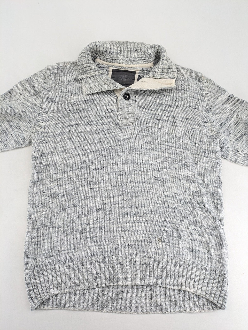H&M L.O.G.G. grey turtle neck jumper with stylish shawl collar and textured knit.