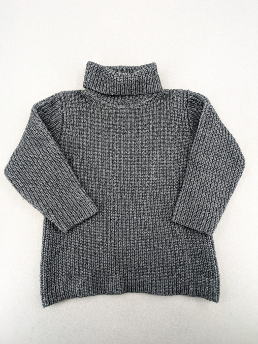 H. Leetink grey turtle neck jumper ribbed knit chunky texture