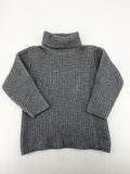 H. Leetink grey turtle neck jumper ribbed knit chunky texture