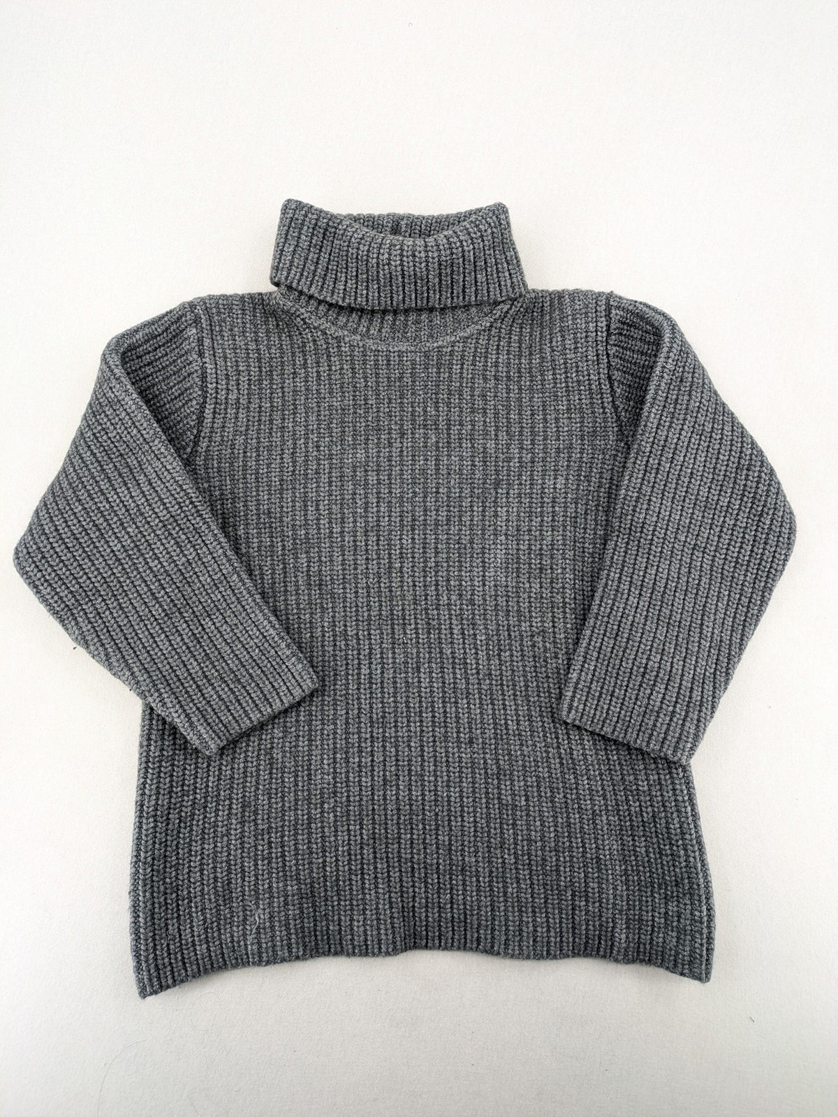 H. Leetink grey turtle neck jumper ribbed knit chunky texture
