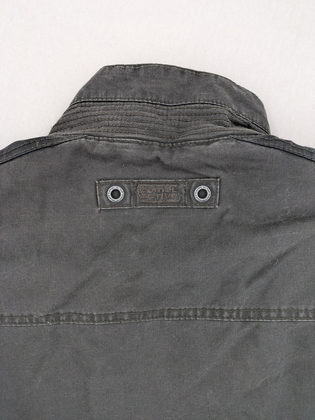 camel active grey field jacket cotton quilted with multiple pockets and stand-up collar