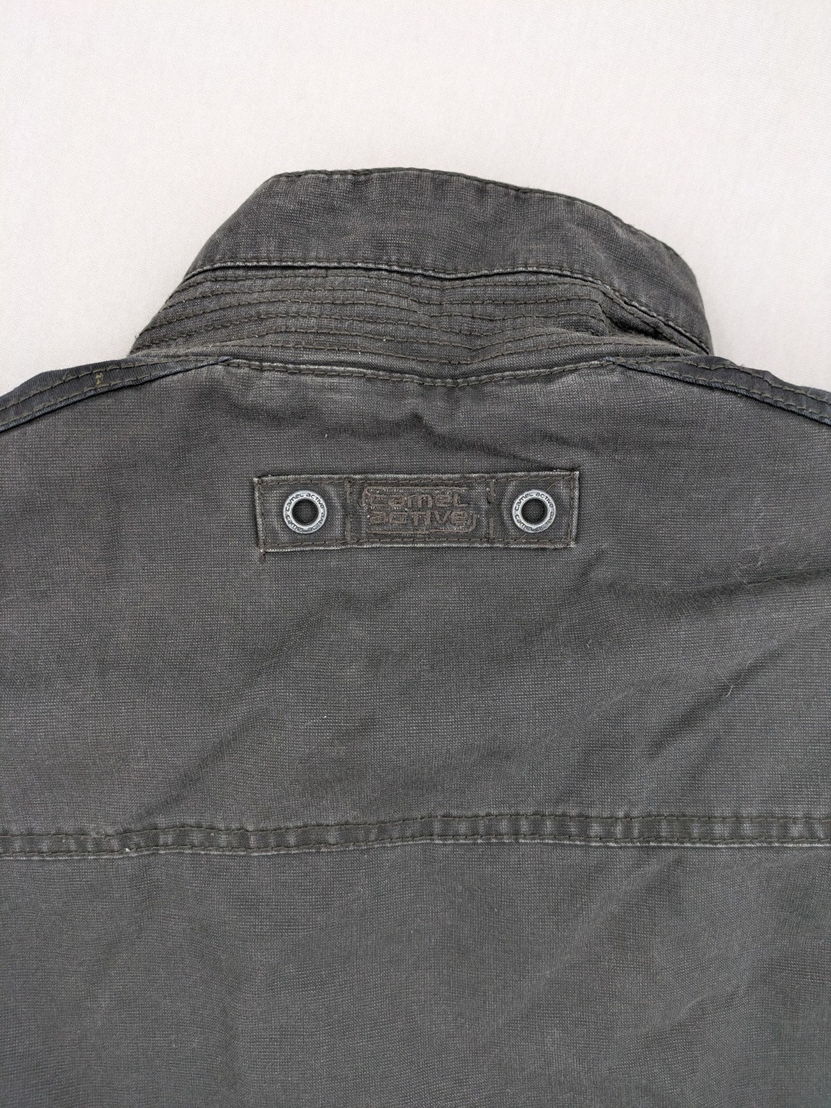 camel active grey field jacket cotton quilted with multiple pockets and stand-up collar