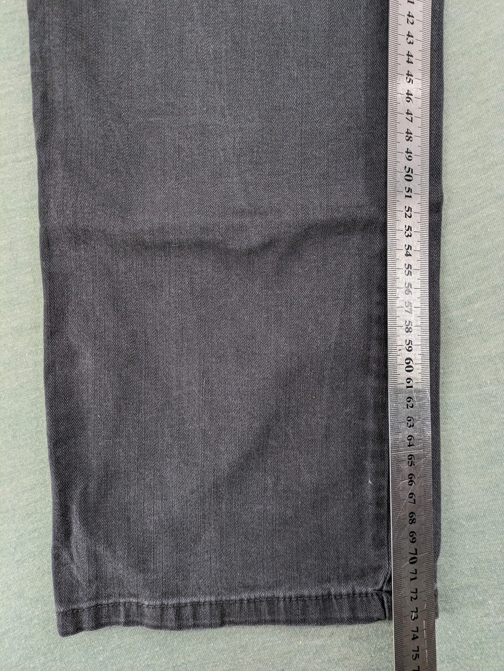 C&A grey straight jeans 5-pocket style with subtle rivets and stretch denim material.